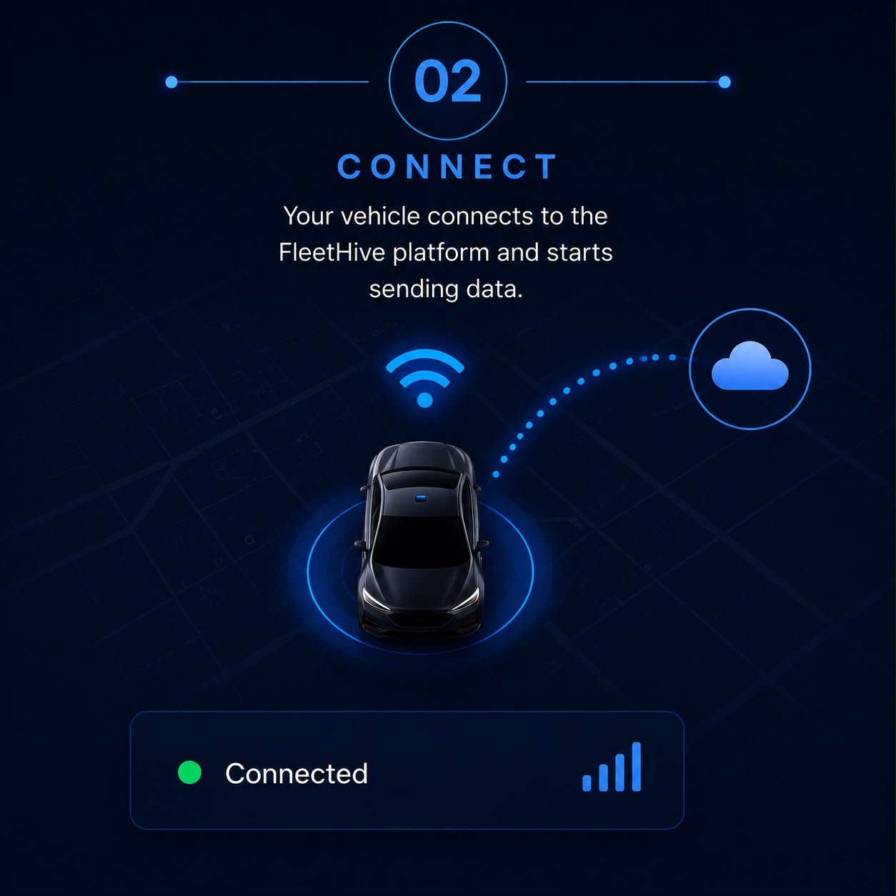 Connect the vehicle to the FleetHive platform
